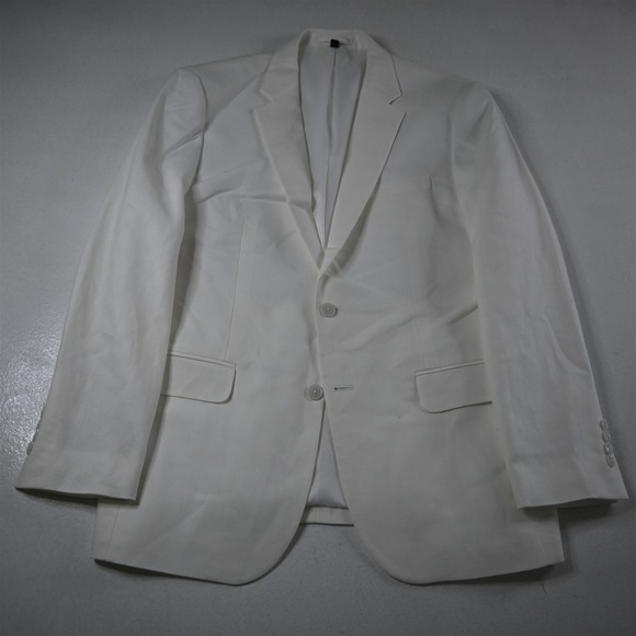 NEW Jos A Bank 40R White Linen Slim Mens Blazer Suit Jacket Sport Coat